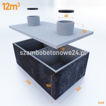 szambo betonowe dwukomorowe 12m3